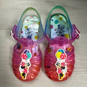 Baby Minnie Mouse Rainbow Glitter Jelly Sandals